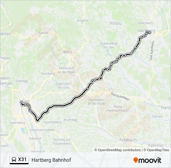 X31 Bus Line Map
