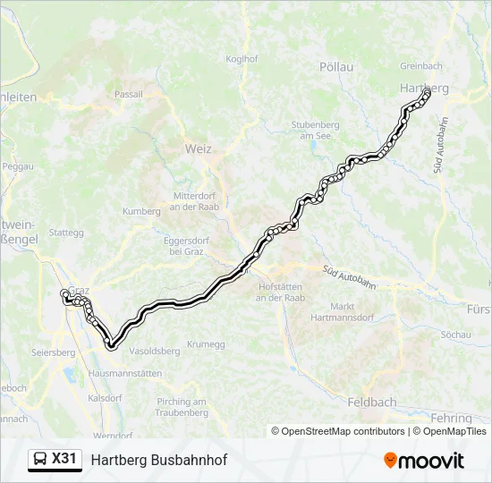 X31 Bus Line Map