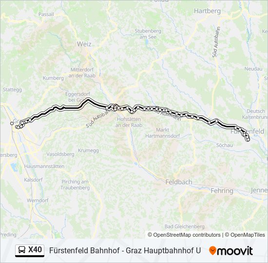 X40 Route: Schedules, Stops & Maps - Fürstenfeld Bahnhof (updated)