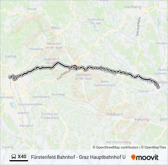 X40 Bus Line Map