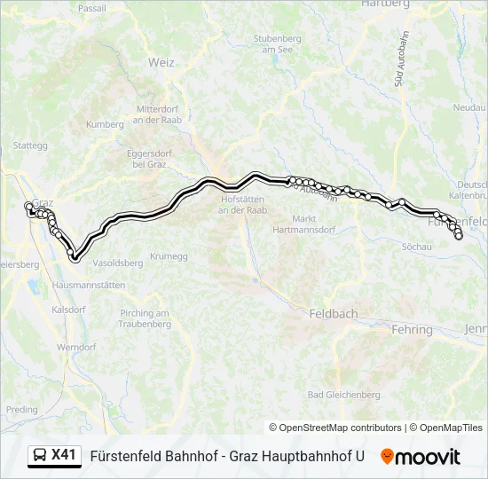 X41 Bus Line Map
