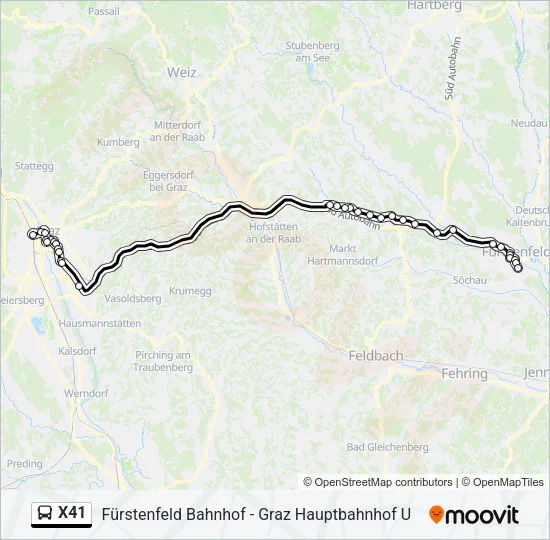 X41 Bus Line Map