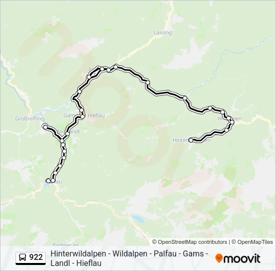 922 Bus Line Map
