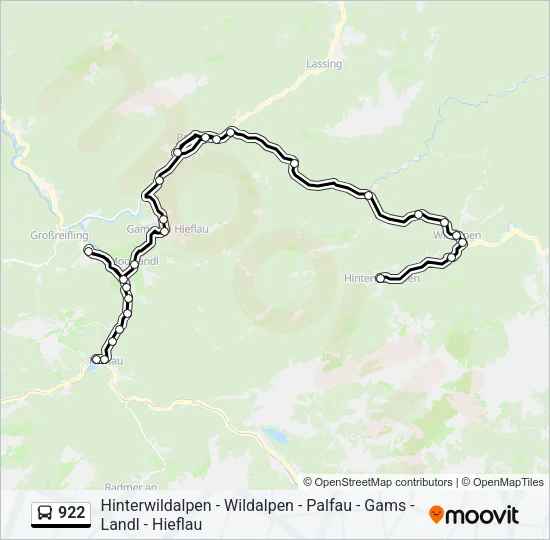 922 Bus Line Map