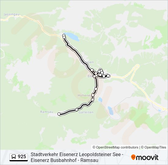 Buslinie 925 Karte
