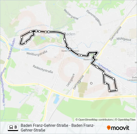 B Bus Line Map