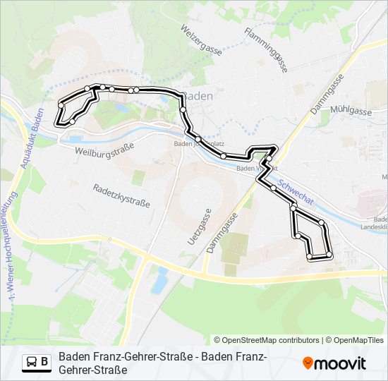 B Route: Schedules, Stops & Maps - Baden Franz-Gehrer-Straße (Updated)