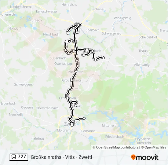 727 Bus Line Map