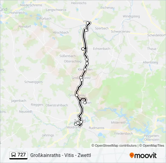 727 Bus Line Map