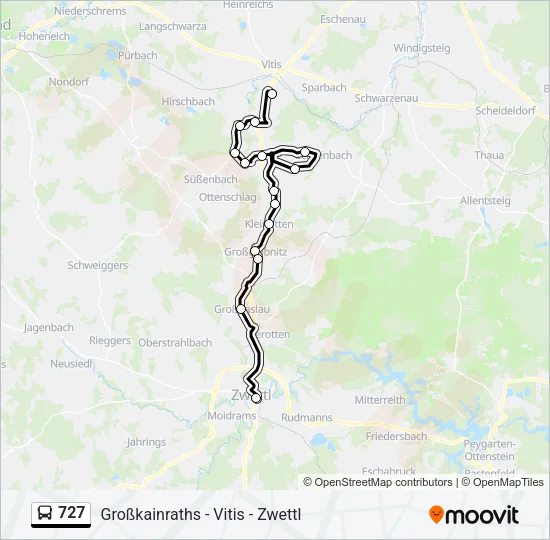 727 Bus Line Map