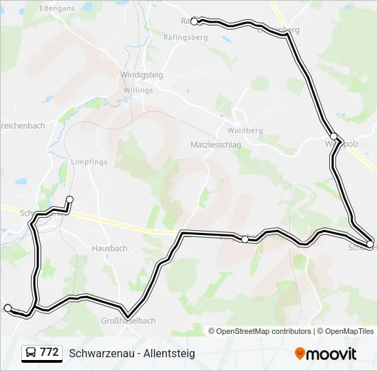 772 Bus Line Map