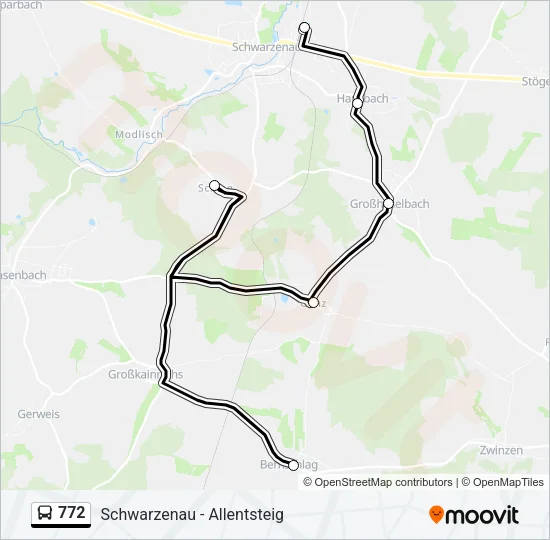 772 Bus Line Map