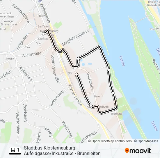 1 Bus Line Map