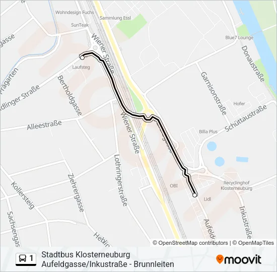 1 Bus Line Map