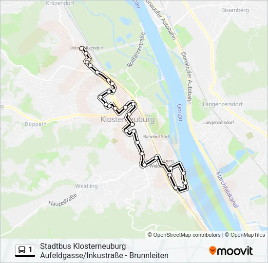 1 Bus Line Map