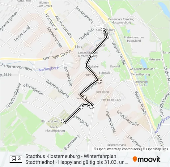 3 Bus Line Map