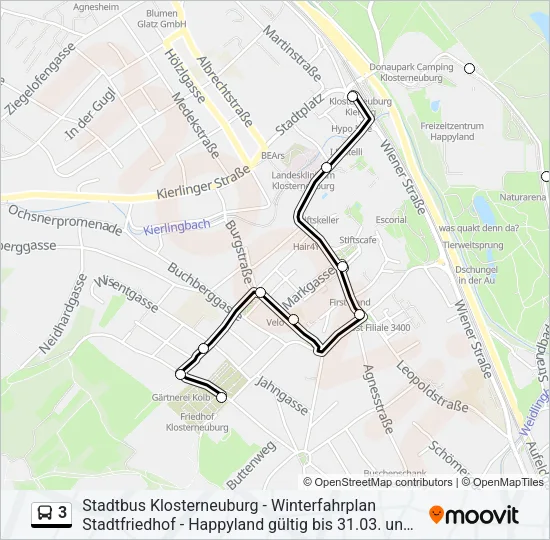 3 Bus Line Map