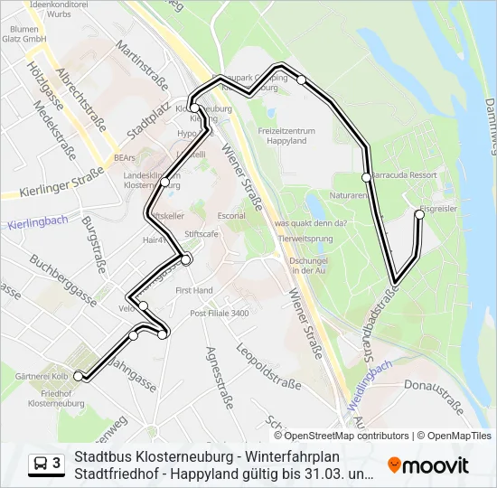 3 Bus Line Map
