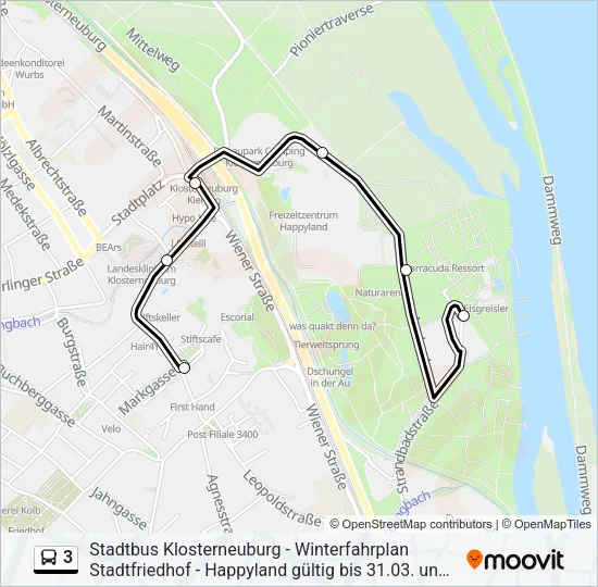 3 Bus Line Map