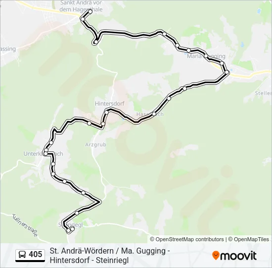 405 Bus Line Map