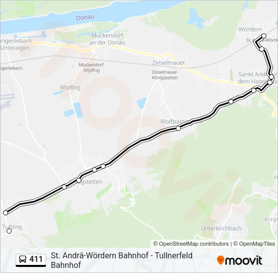 411 Bus Line Map