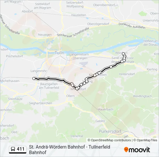 411 Bus Line Map