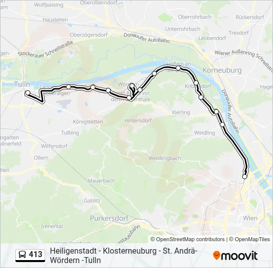 413 Bus Line Map
