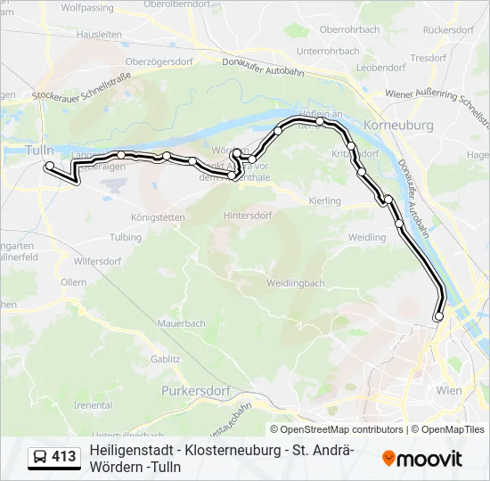 413 Bus Line Map