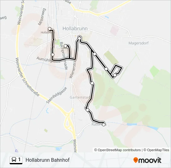 1 Bus Line Map