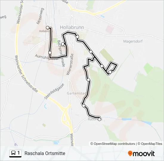 1 Bus Line Map
