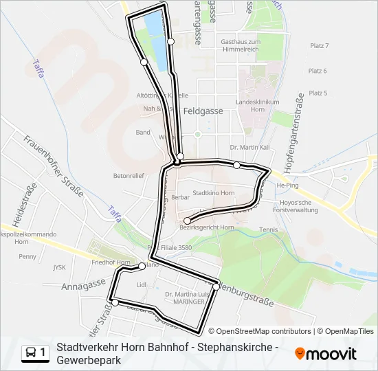 1 Bus Line Map