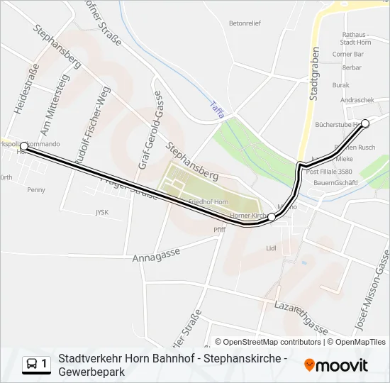 1 Bus Line Map