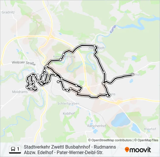 1 Bus Line Map