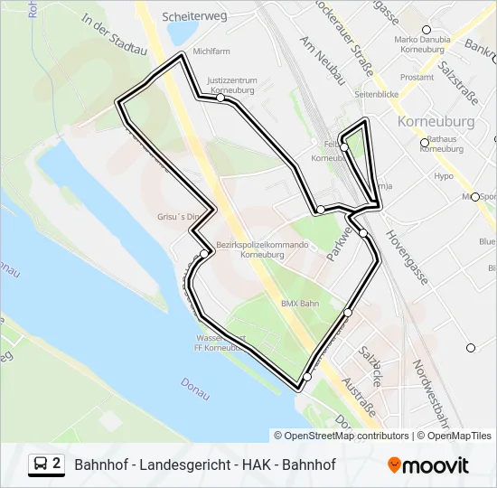 2 Bus Line Map