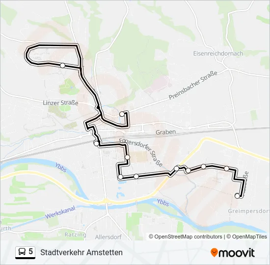 5 Bus Line Map
