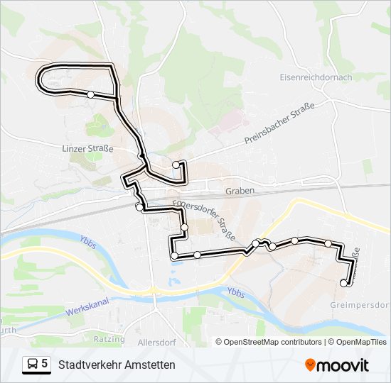 5 Route: Schedules, Stops & Maps - Amstetten Bezirkshauptmannschaft (Updated)
