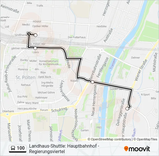 100 Bus Line Map