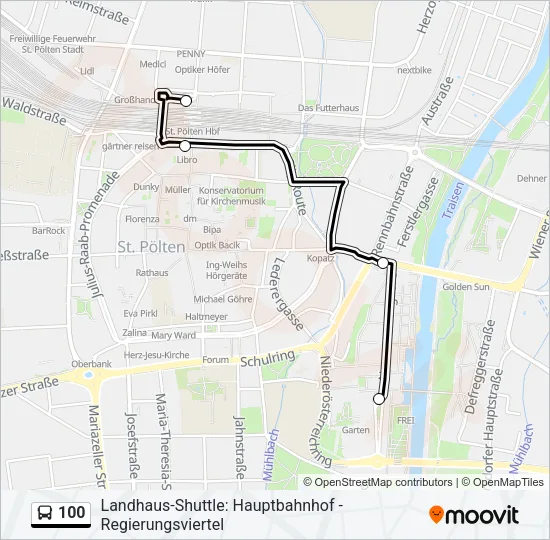 100 Bus Line Map