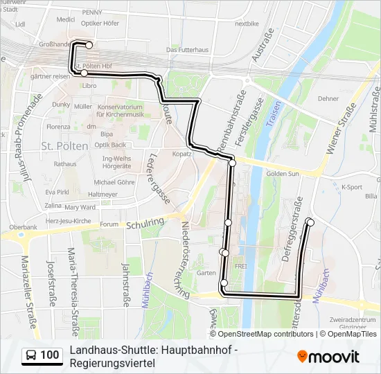 100 Bus Line Map