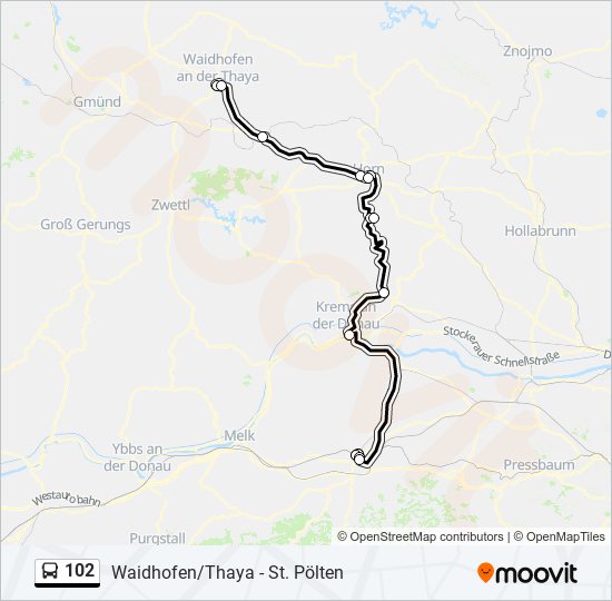 102 bus Line Map