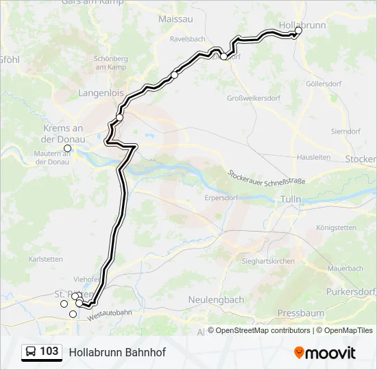 103 Bus Line Map