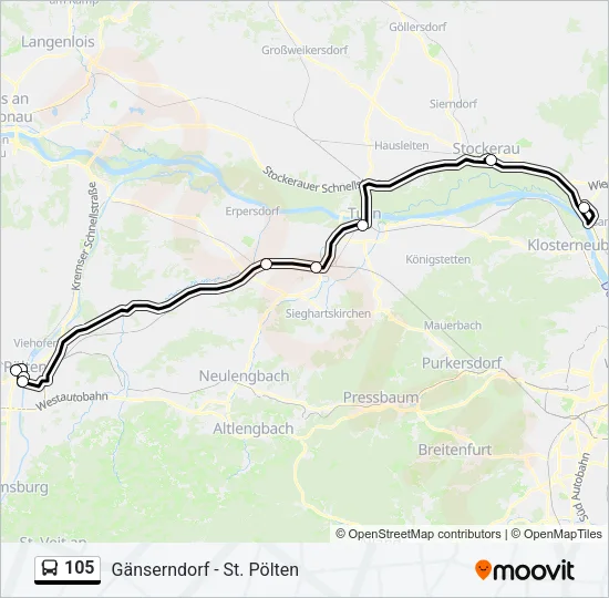 105 Bus Line Map