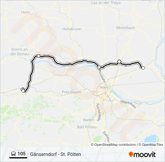 105 Bus Line Map