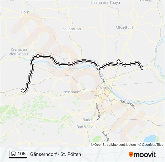105 Bus Line Map
