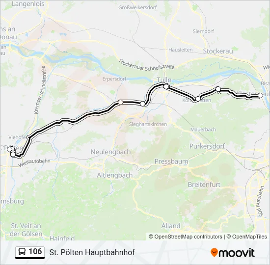 106 Bus Line Map
