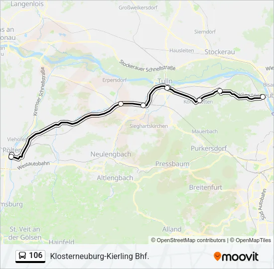 106 Bus Line Map