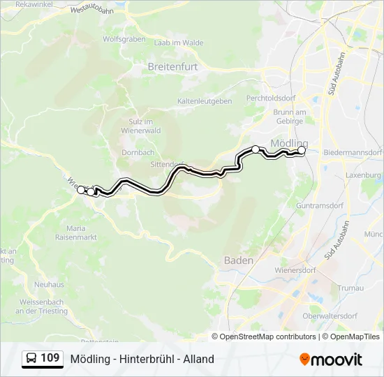 109 Bus Line Map
