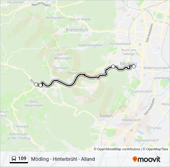 109 Bus Line Map