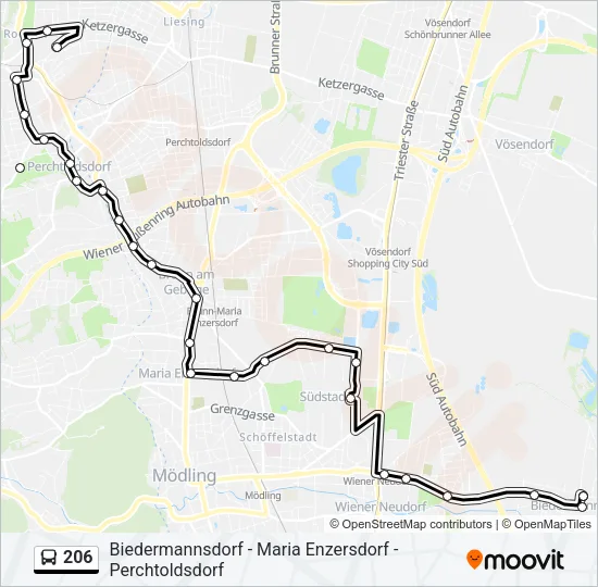 206 Bus Line Map