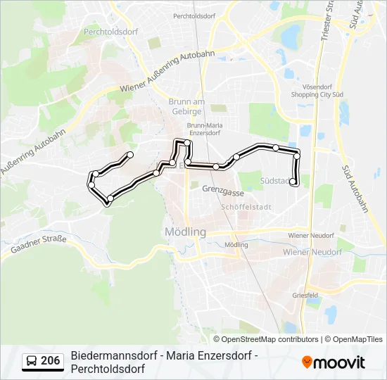 206 Bus Line Map